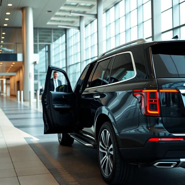 RideBlack chauffeur service car waiting for guests in london