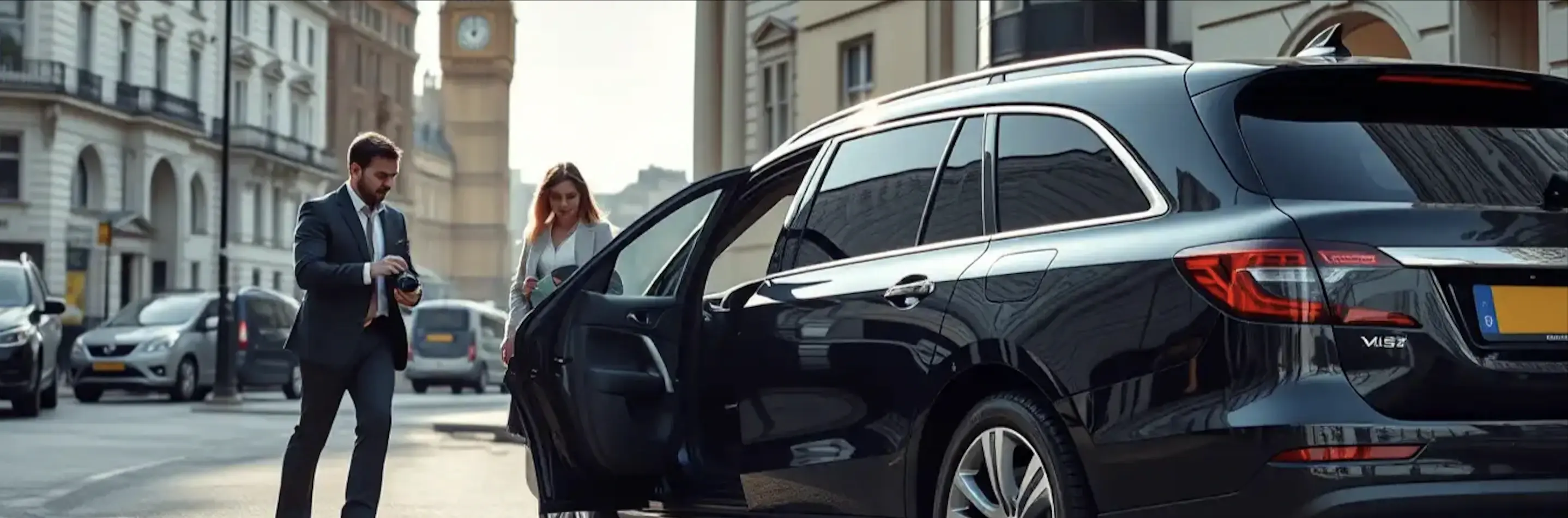 RideBlack Chauffeur driving through the streets of London