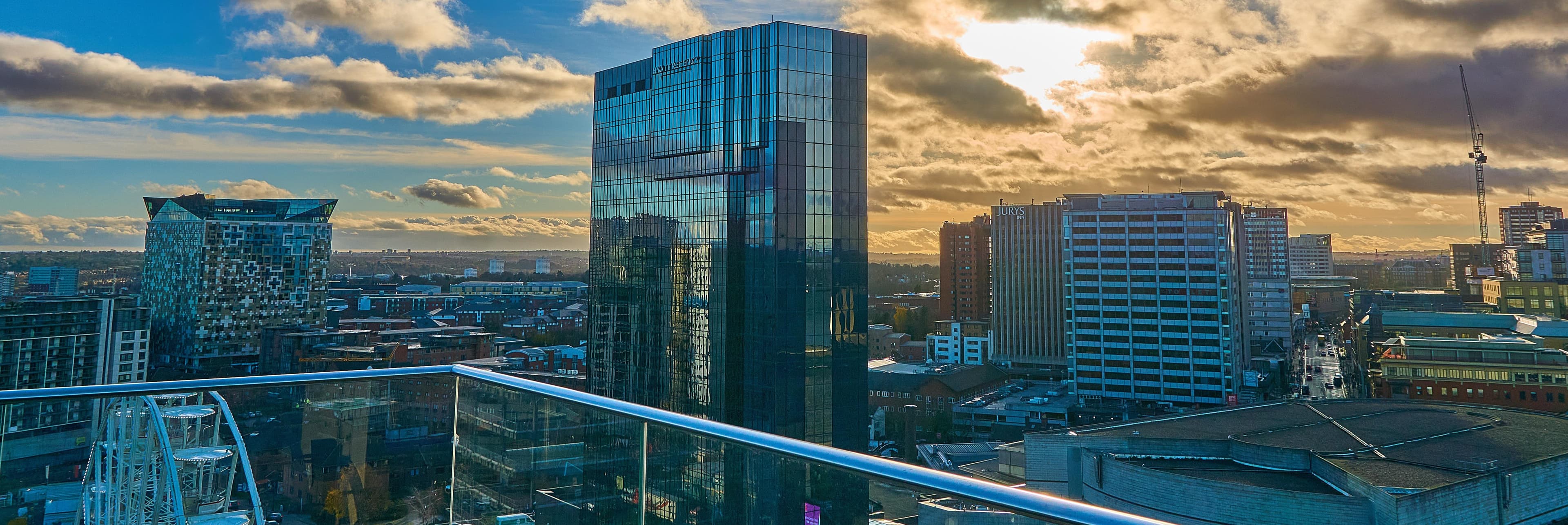 View of Birmingham cityscape and landmarks