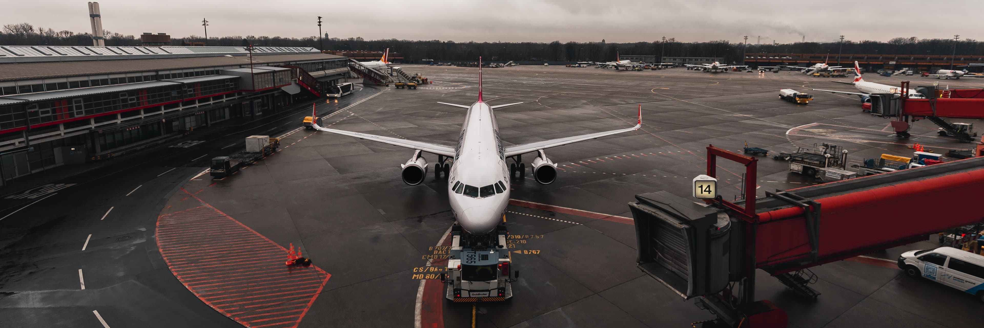Aircraft parked on the ramp at stansted Airport