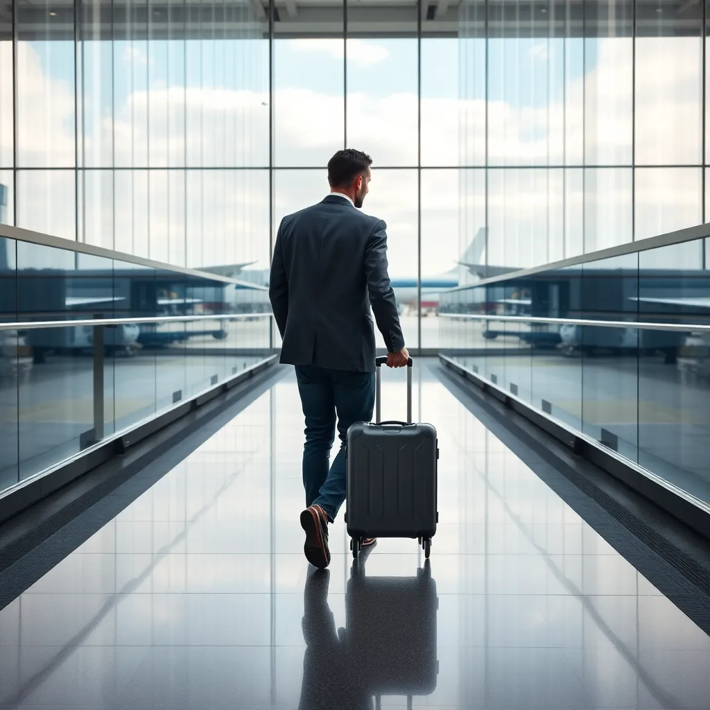 RideBlack guest at a London Airport lounge heading towards arrival area