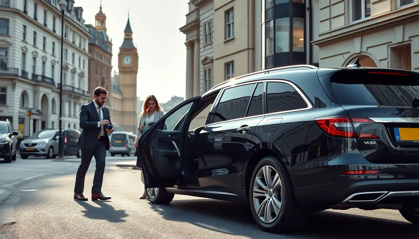 Guests london sightseeing on RideBlack hourly chauffeur service