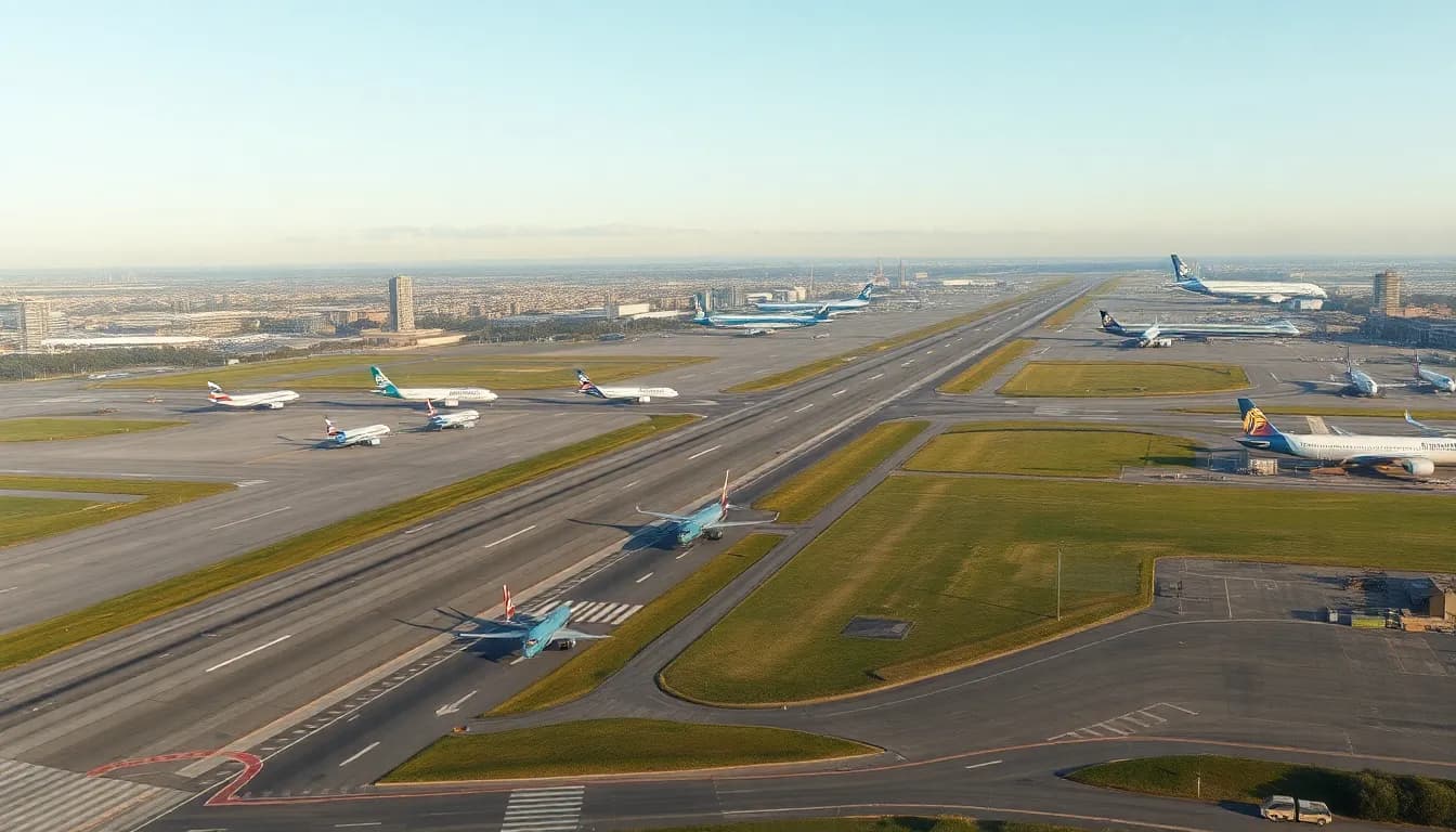 View of London City Airport runway where RideBlack chauffeurs provide seamless pickups and drop-offs